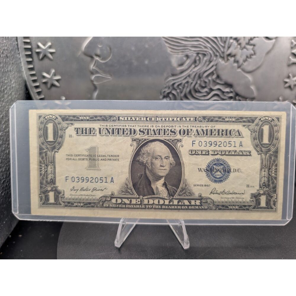 1957 $1 Silver Certificate • Blue Seal • F03992051A • Clean Circulated